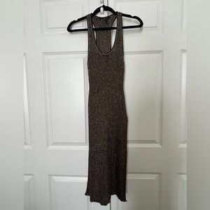 BCBGMaxAzria Metallic Gold/Black Maxi Dress